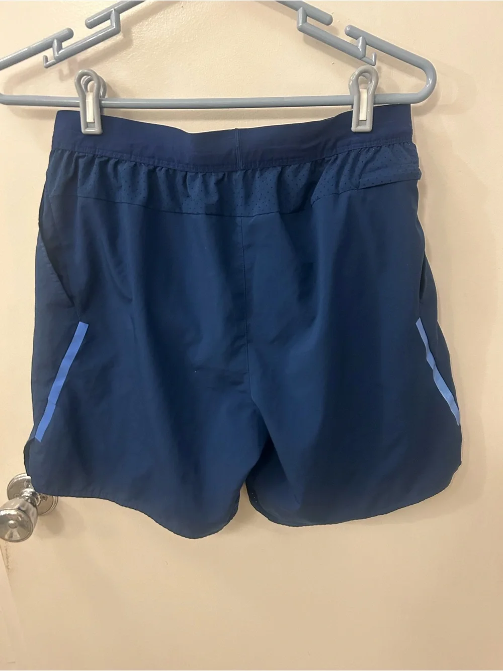 Nike Men's Deep Blue Athletic Shorts with Black Drawstring